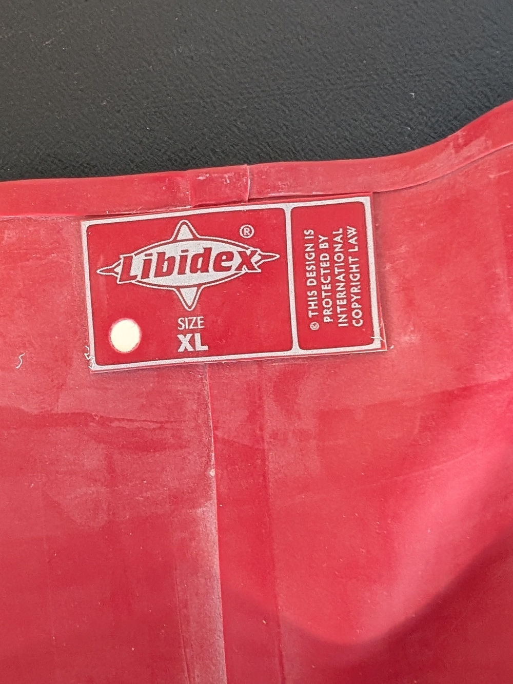 Red High-Waist Latex Briefs with Zip Around Zipper - Picture 2 of 5